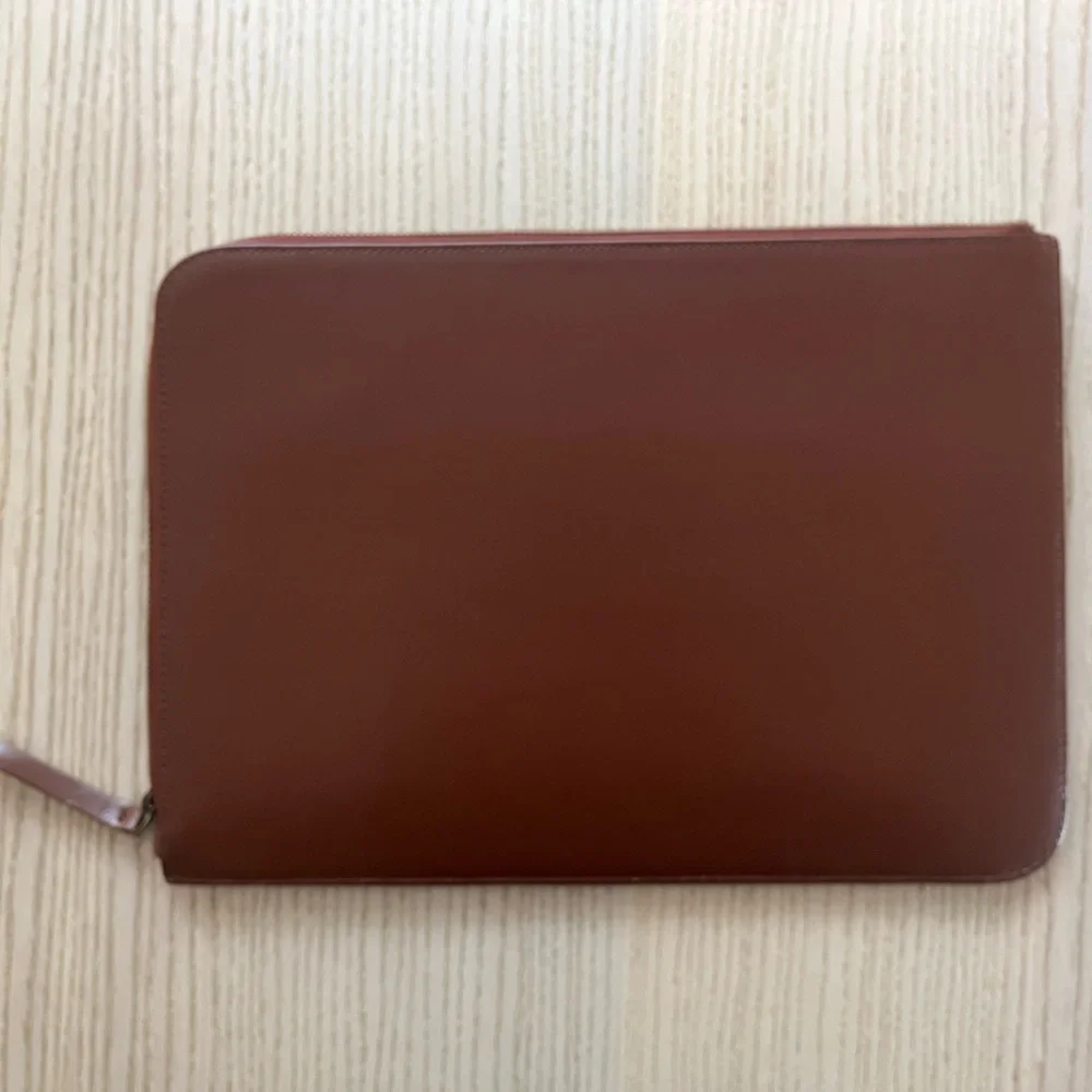 Octobre James Brown Leather Laptop Bag
